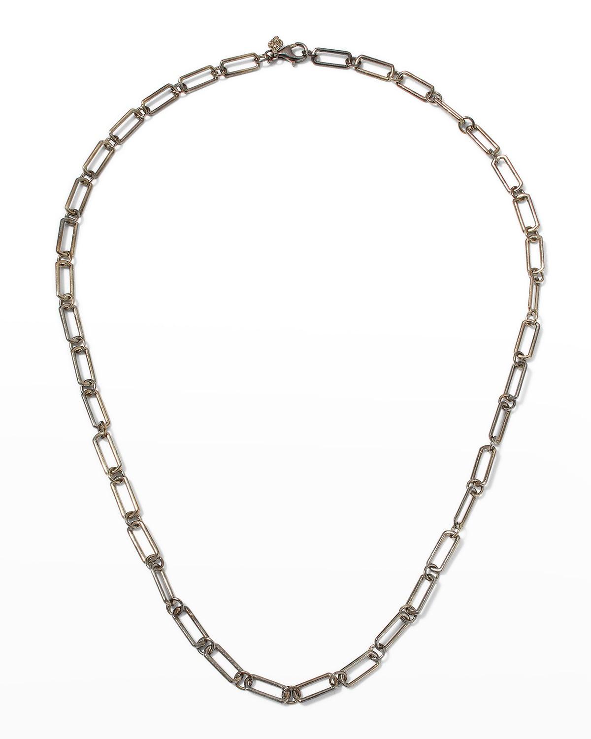 Men's Sterling Silver Small Link Paperclip Chain Necklace by ARMENTA