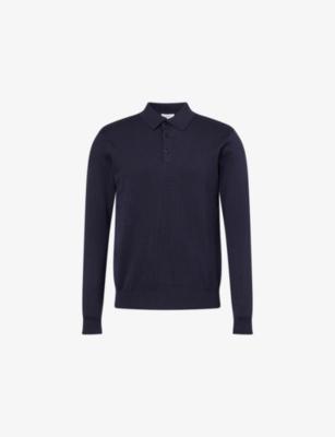 Regular-Fit Long-Sleeves Cotton-Knit Polo Shirt by ARNE Regular-Fit Long-Sleeves Cotton-Knit Polo Shirt by ARNE