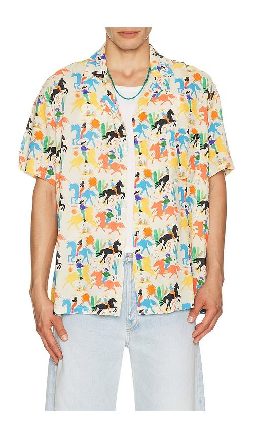 Arrels Barcelona Cowboy x Simmon Said Camp Collar Shirt in Eco White in White by ARRELS BARCELONA