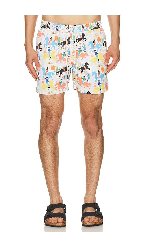 Arrels Barcelona Cowboy x Simmon Said Classic Swim Shorts in White in White by ARRELS BARCELONA