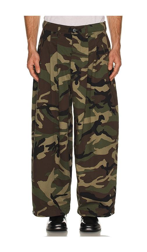 Art Community Triptych Japanese Wide Leg Pant in Army by ART COMMUNITY