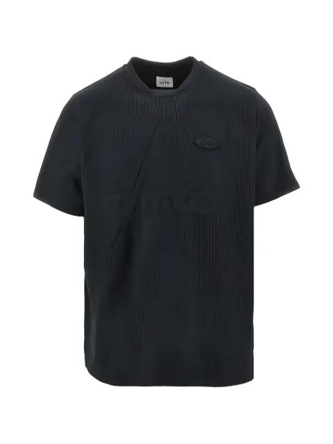 logo-applique asymmetric-seam T-shirt by ARTE ANTWERP