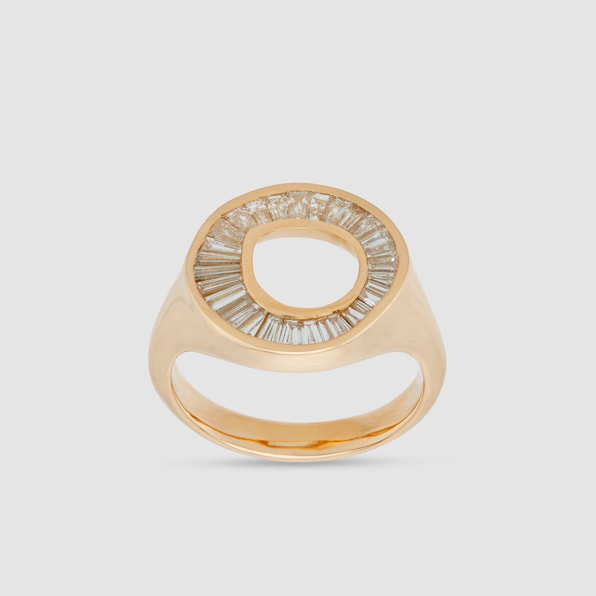 Artemer Taper Yellow Gold Diamond Sphere Ring by ARTEMER