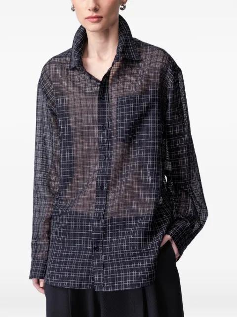 check-pattern silk shirt by ARTICLE TEN