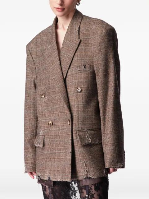 distressed plaid blazer by ARTICLE TEN