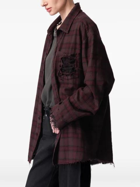 distressed plaid shirt by ARTICLE TEN