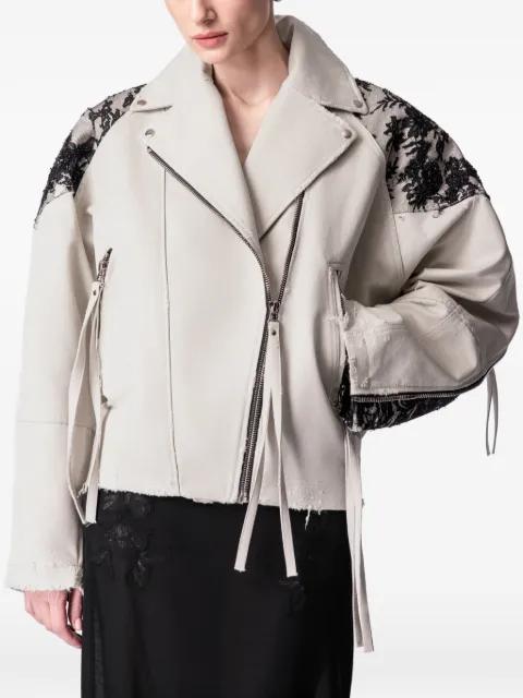 lace-panelling jacket by ARTICLE TEN