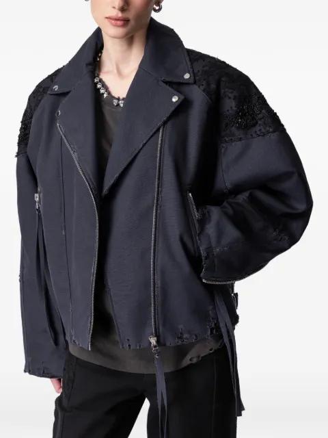 lace-panelling jacket by ARTICLE TEN