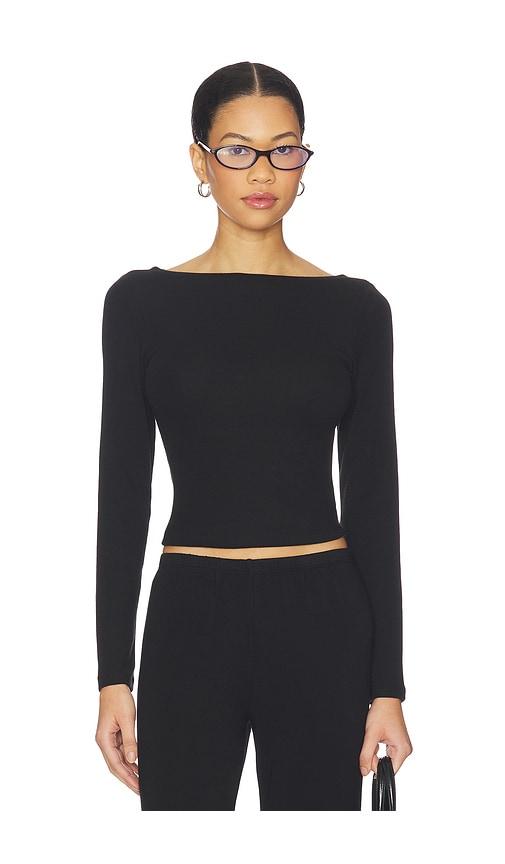 Artless Lane Boatneck Top in Black by ARTLESS
