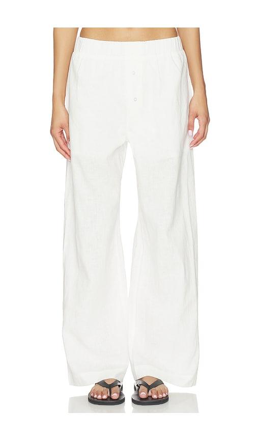 Artless Linen Relaxed Pants in White by ARTLESS