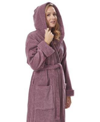 Women's Hooded Full Length GOTS Certified Organic Turkish Cotton Bathrobe by ARUS