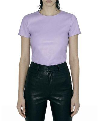 Brando Stretch Leather Tee by AS BY DF