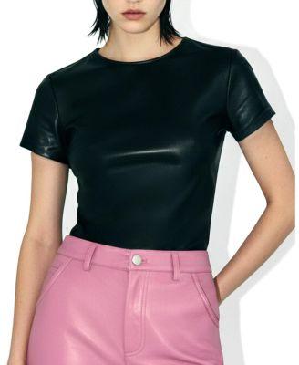Brando Stretch Leather Tee by AS BY DF