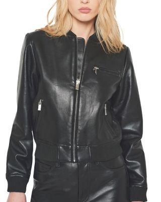 Dixie Recycled Leather Bomber Jacket by AS BY DF
