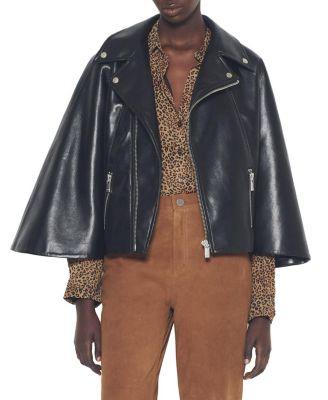 Faith Recycled Leather Moto Cape by AS BY DF