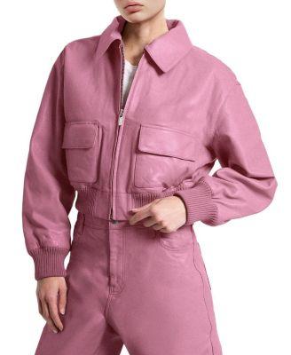 Florence Upcycled Leather Bomber Jacket by AS BY DF Florence Upcycled Leather Bomber Jacket by AS BY DF