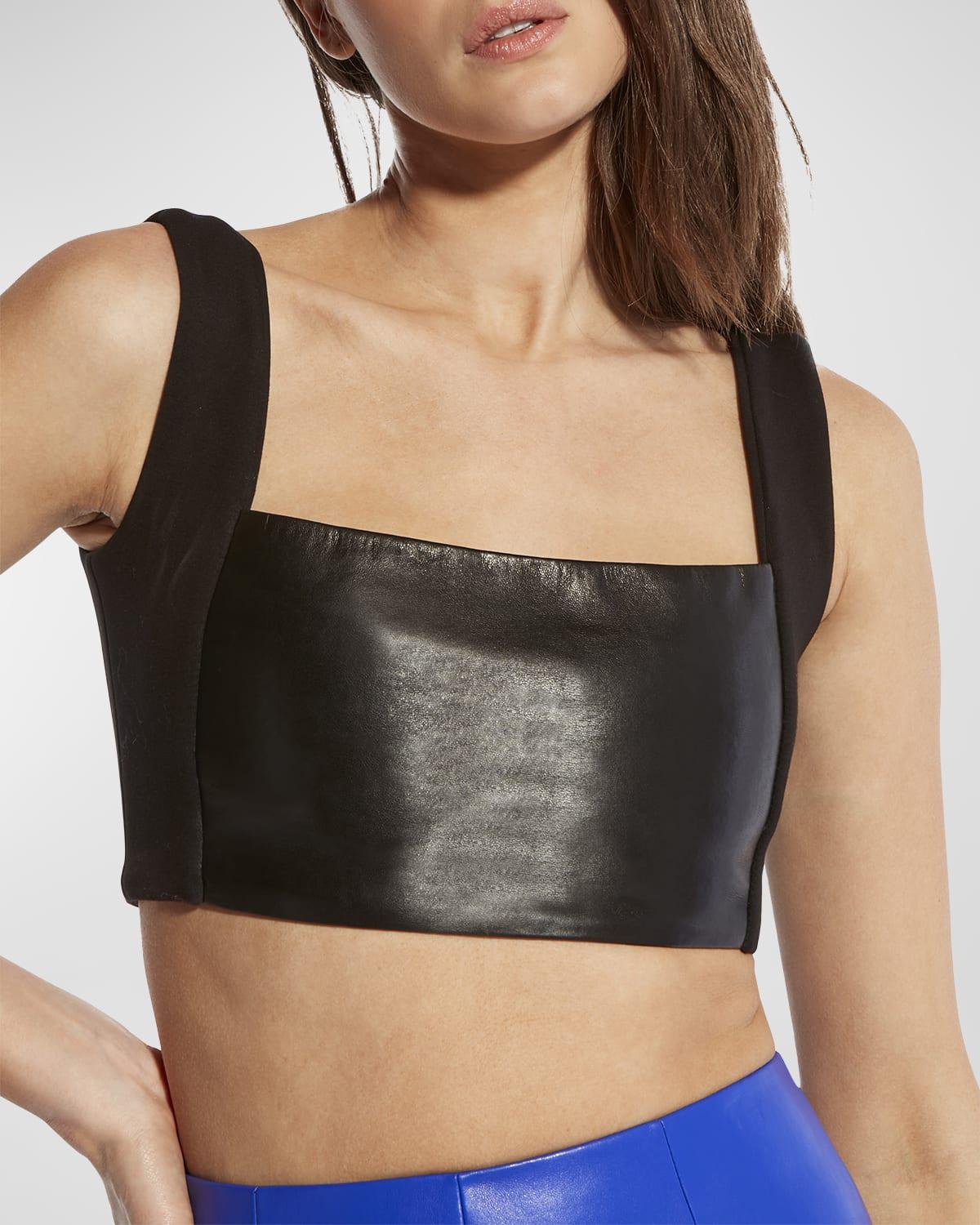Hailey Recycled Leather Bralette by AS BY DF
