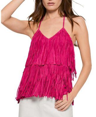Joni Suede Fringe Cami by AS BY DF