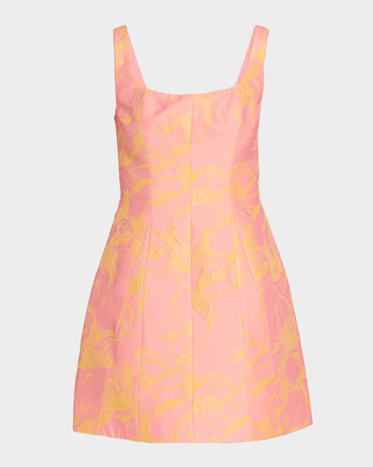 Amira Sleeveless Floral Jacquard Mini Dress by AS IT MAY