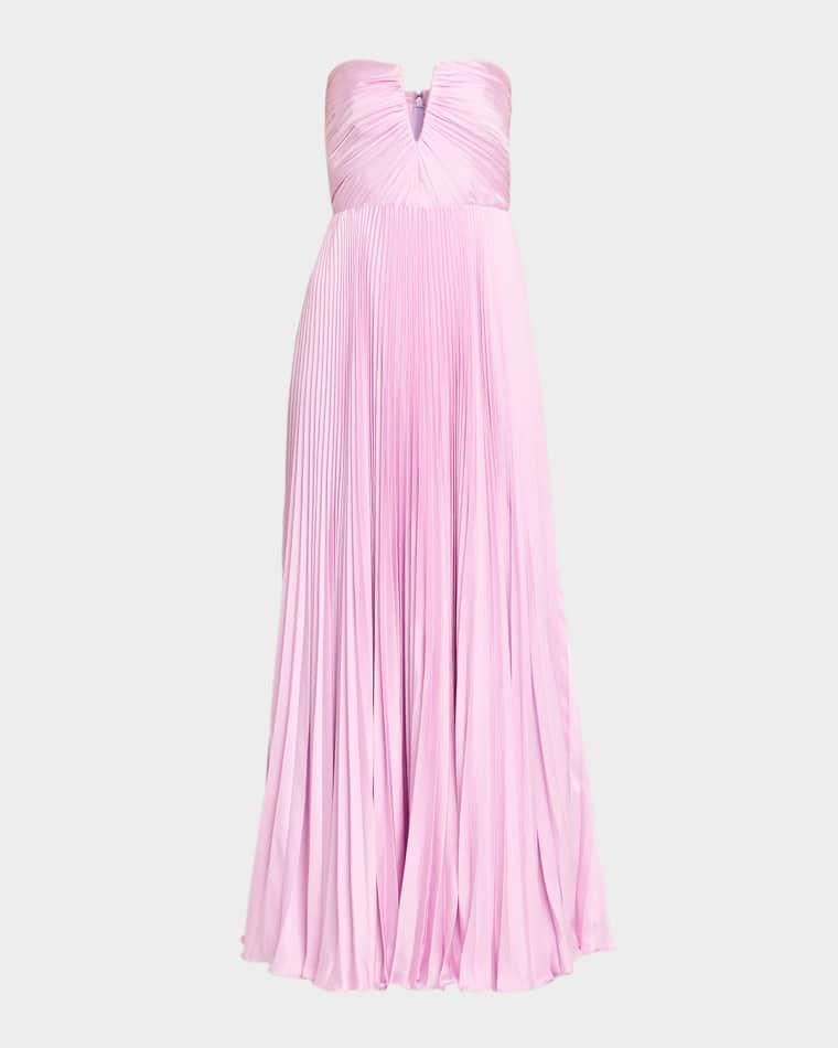 Ella Strapless Pleated A-Line Gown by AS IT MAY