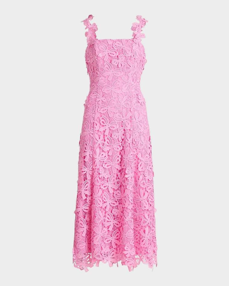 Gabrielle Floral Lace Midi-Dress by AS IT MAY