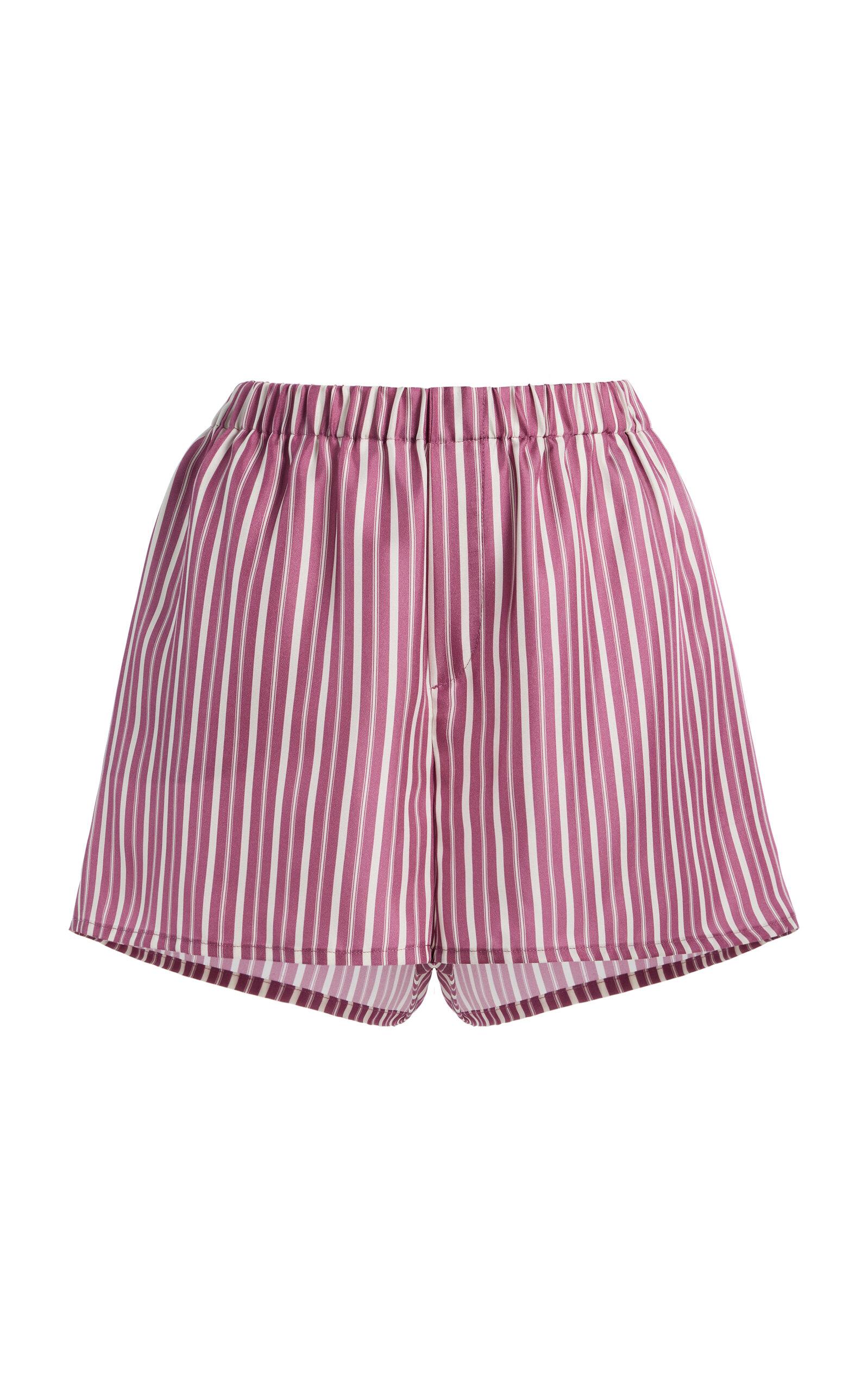 Asceno Franca Striped Silk Shorts -oda Operandi by ASCENO