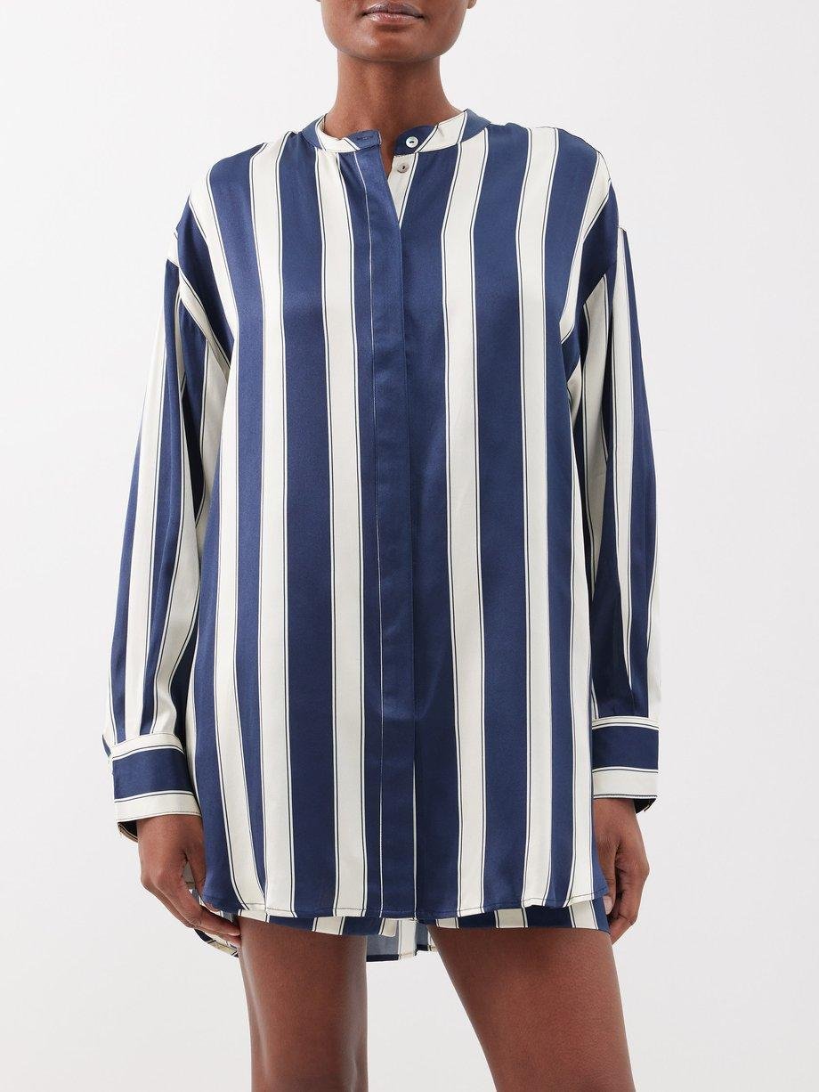 Mantera striped silk pyjama shirt by ASCENO