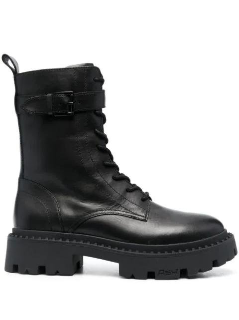 Gena leather combat boots by ASH