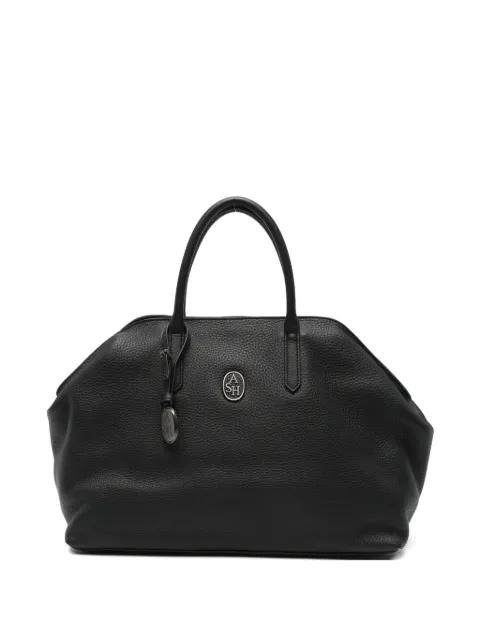 logo-plaque pebbled-leather tote bag by ASH
