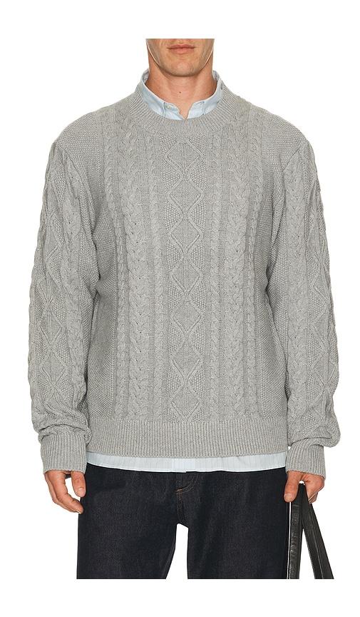 Asher Andre Cable Knit Sweater in Grey by ASHER
