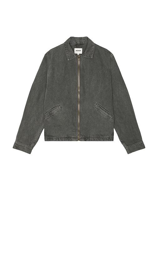 Asher Zed Zip Cotton Twill Jacket in Charcoal by ASHER