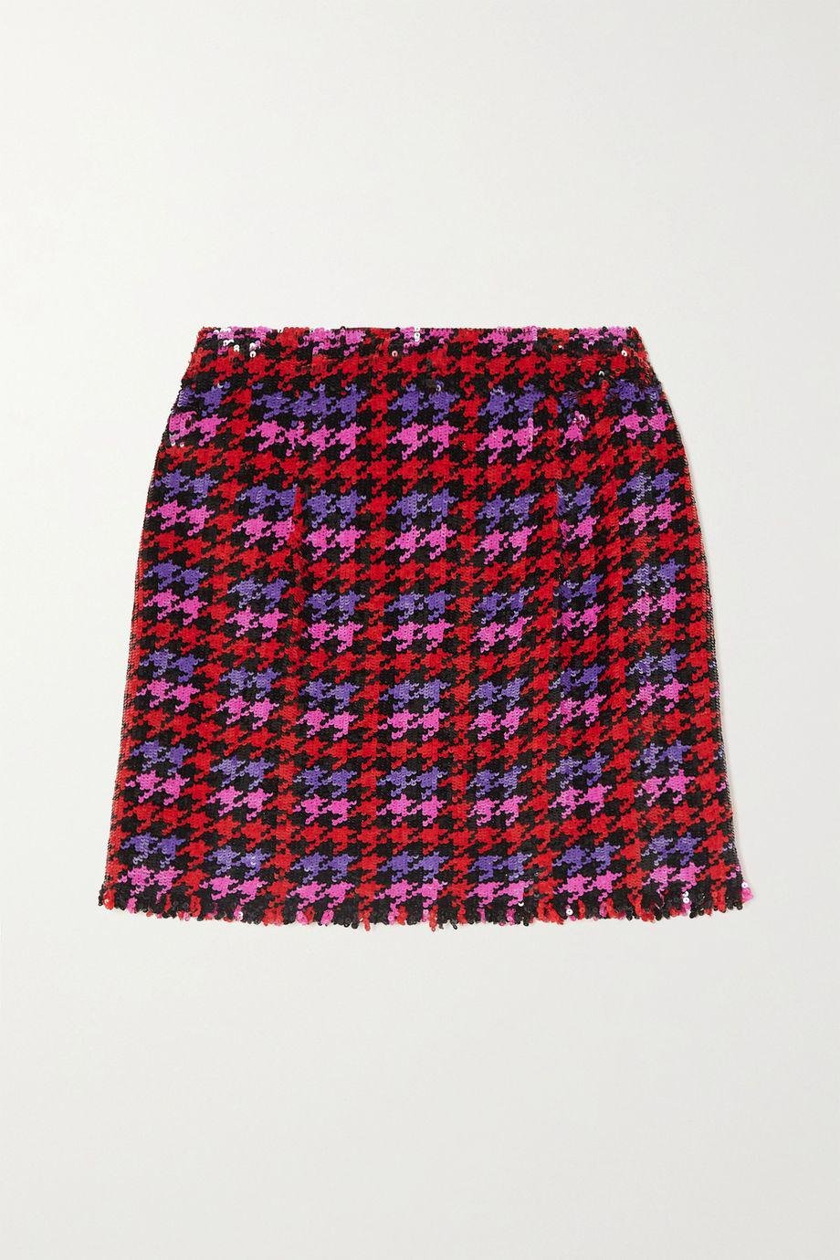 Houndstooth sequined georgette mini skirt by ASHISH