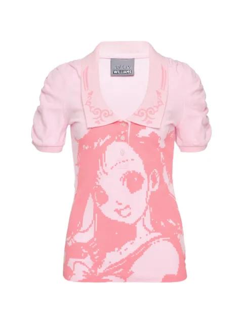 Amelia manga-intarsia polo shirt by ASHLEY WILLIAMS
