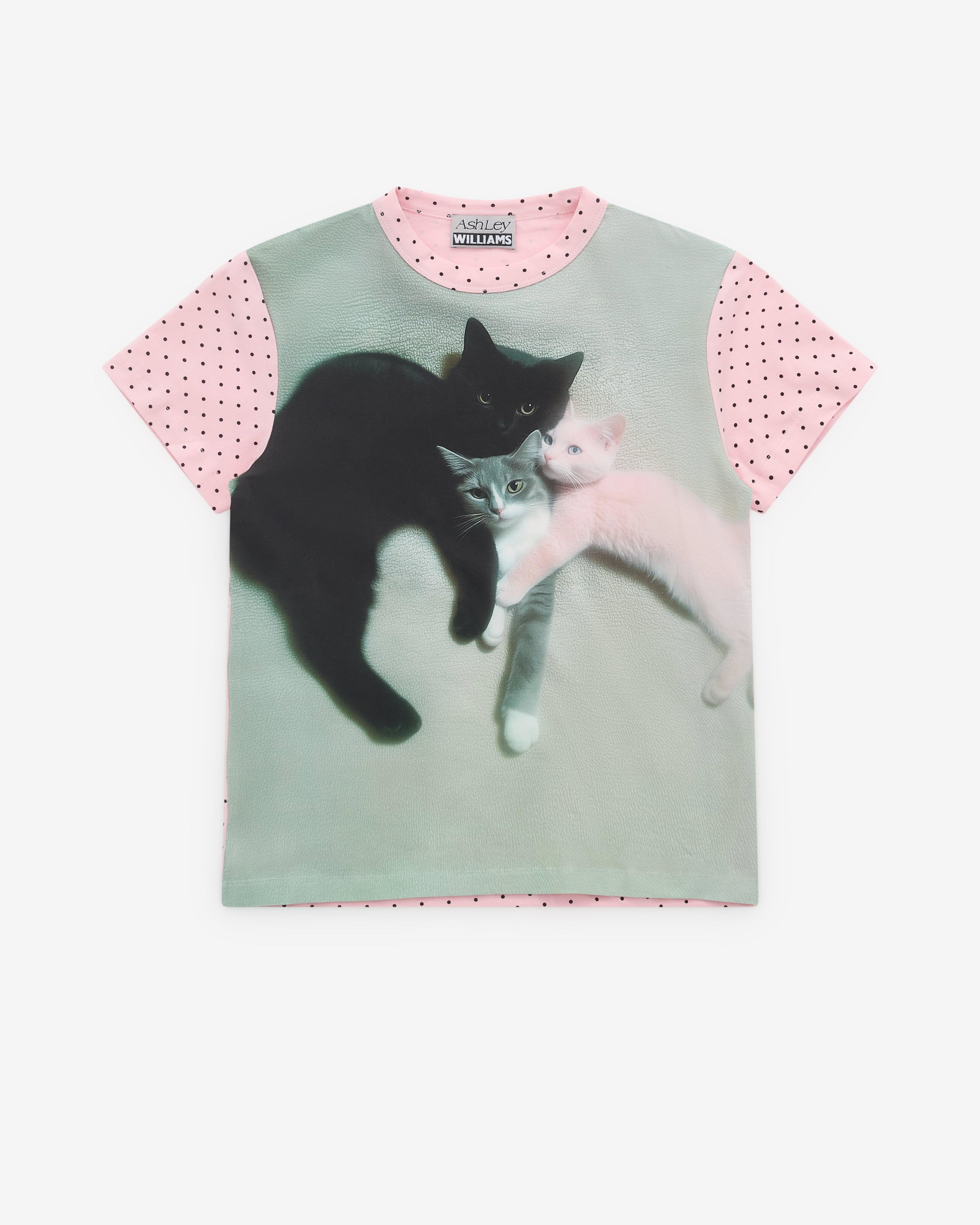 Ashley Williams - Women’s Baby Tee - (Kitten Print) by ASHLEY WILLIAMS