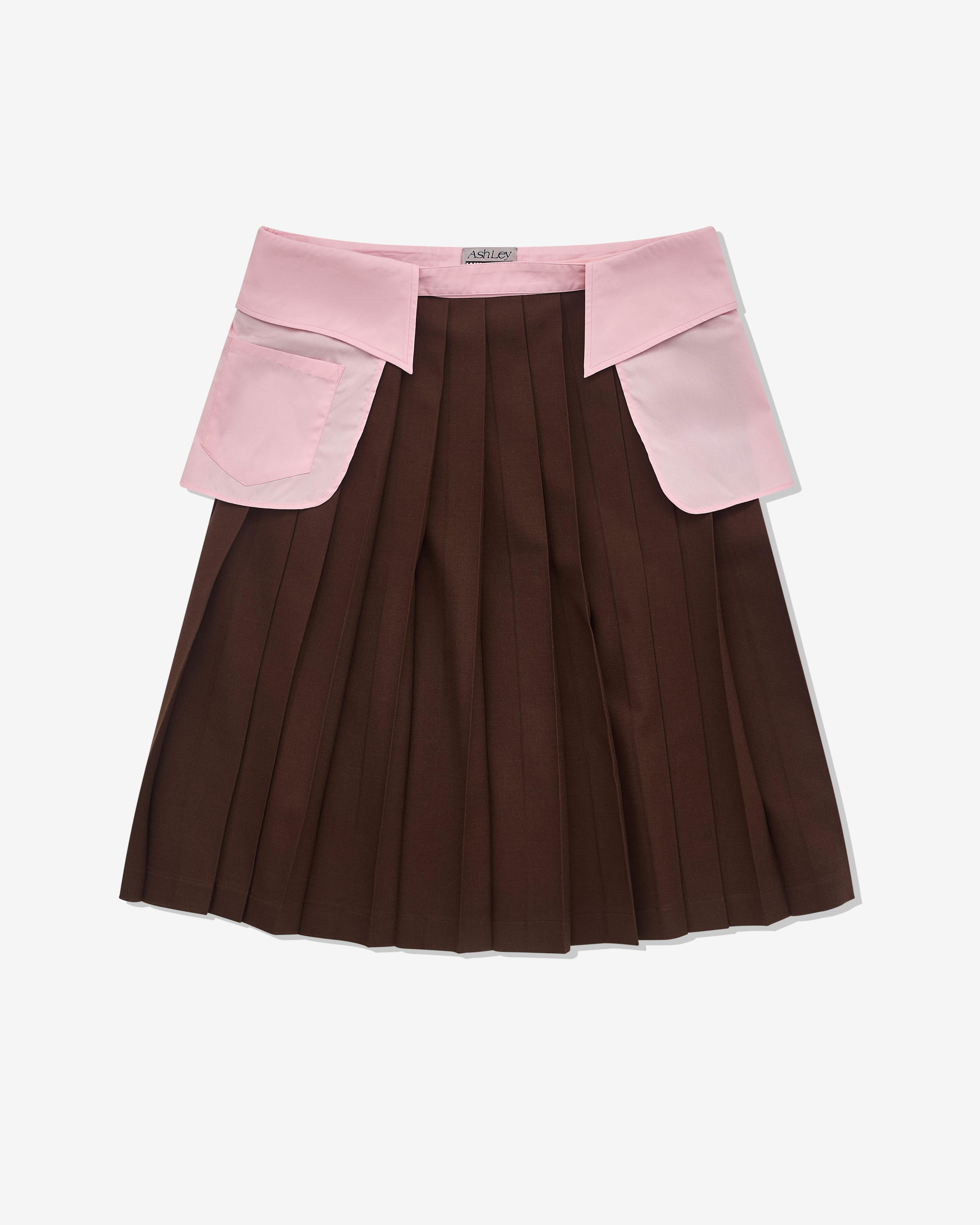 Ashley Williams - Women's Collar Skirt - (Pink/Brown) by ASHLEY WILLIAMS