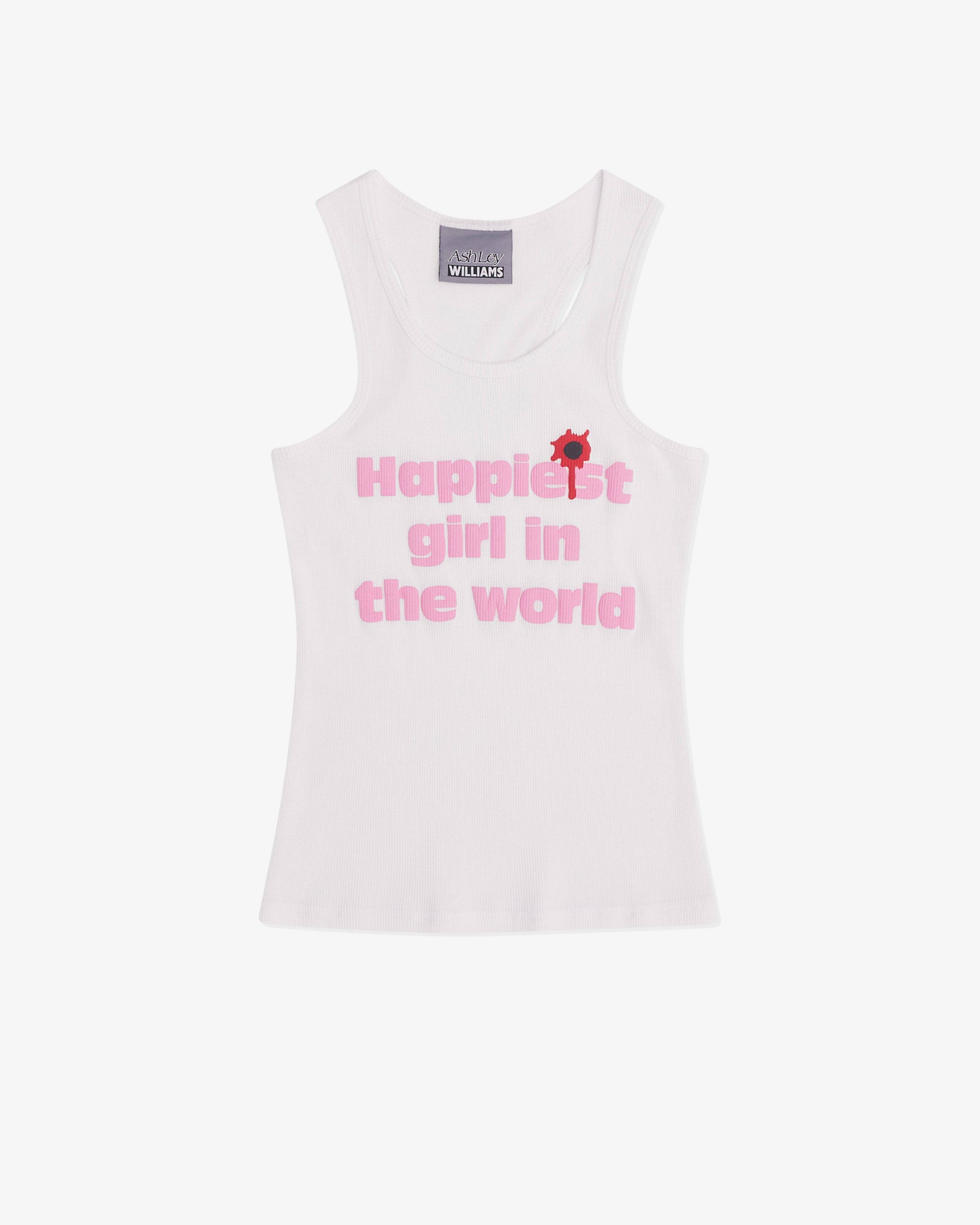 Ashley Williams - Women’s Happy Vest - (White) by ASHLEY WILLIAMS