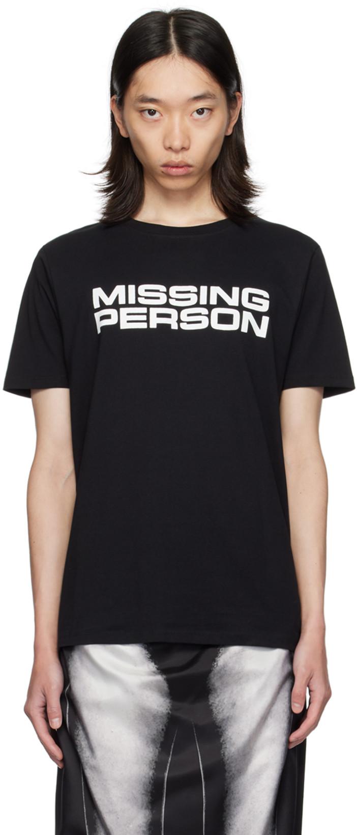 Black 'Missing Person' Danny T-Shirt by ASHLEY WILLIAMS
