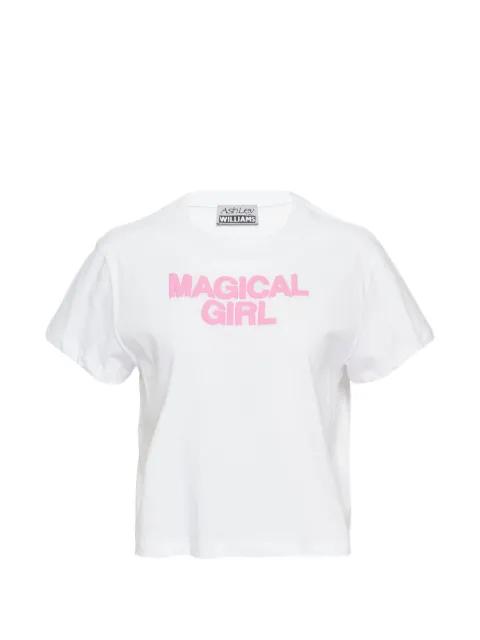 cropped slogan-print T-shirt by ASHLEY WILLIAMS