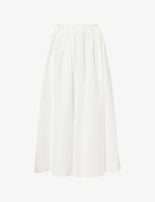 Connor Gathered-Waist Cotton Midi Skirt by ASHLYN