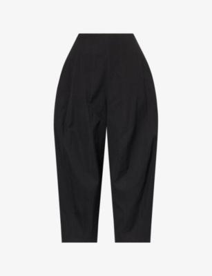 Pallin Pleated Cropped-Leg Cotton Trousers by ASHLYN