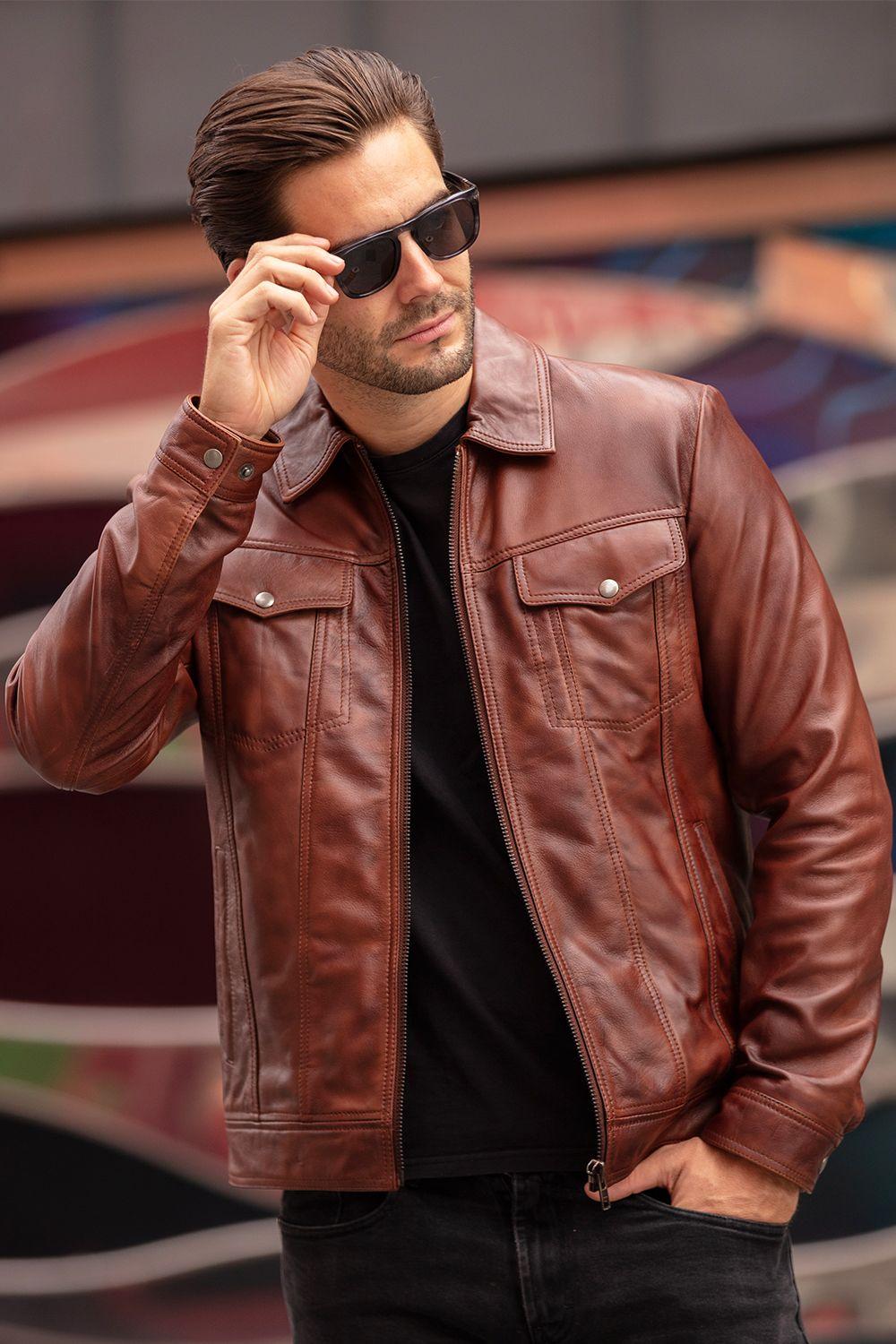 'Becks' Real Leather Bomber Jacket by ASHWOOD LEATHER