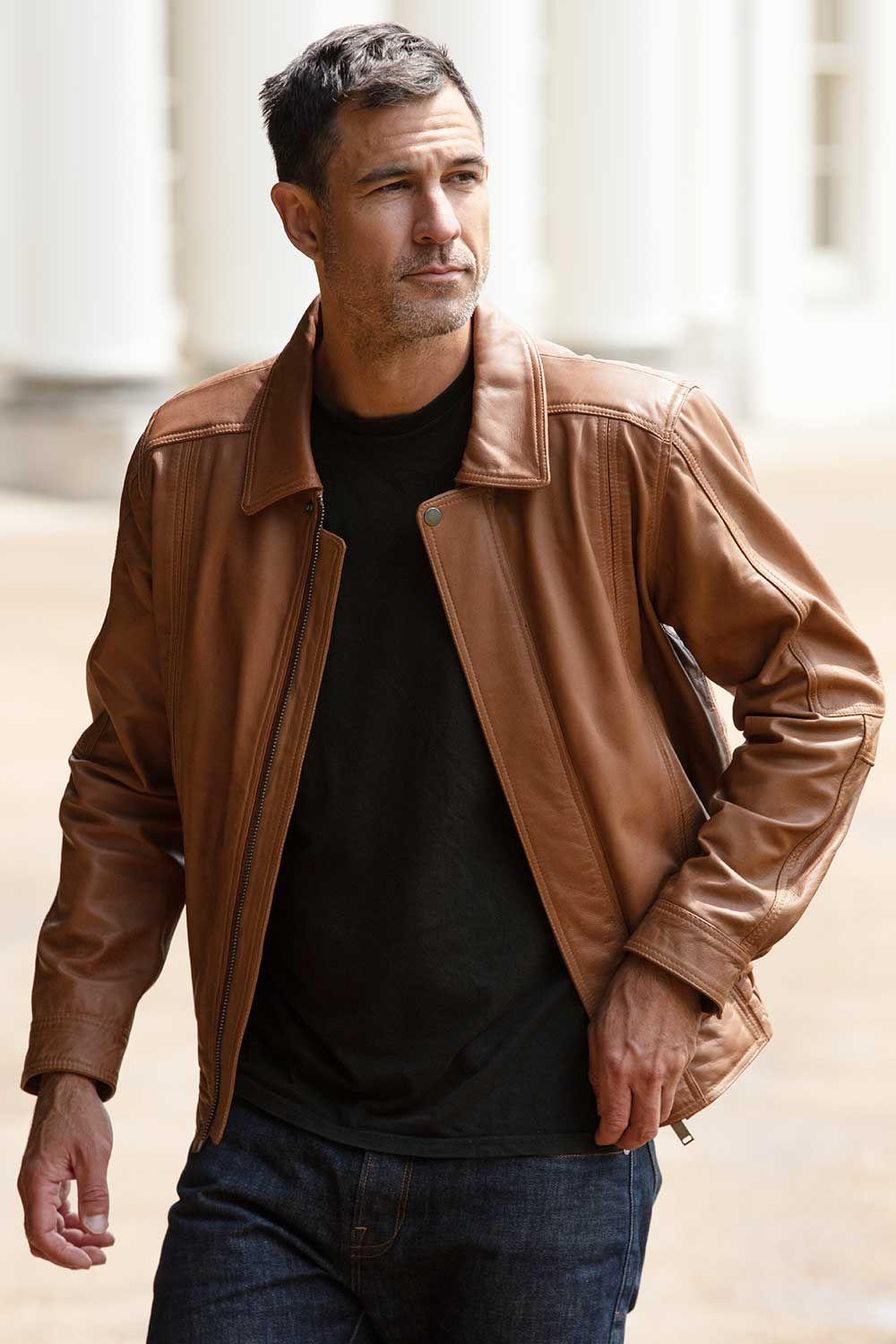 'Casa di Vero' Real Leather Brando Bomber Jacket by ASHWOOD LEATHER