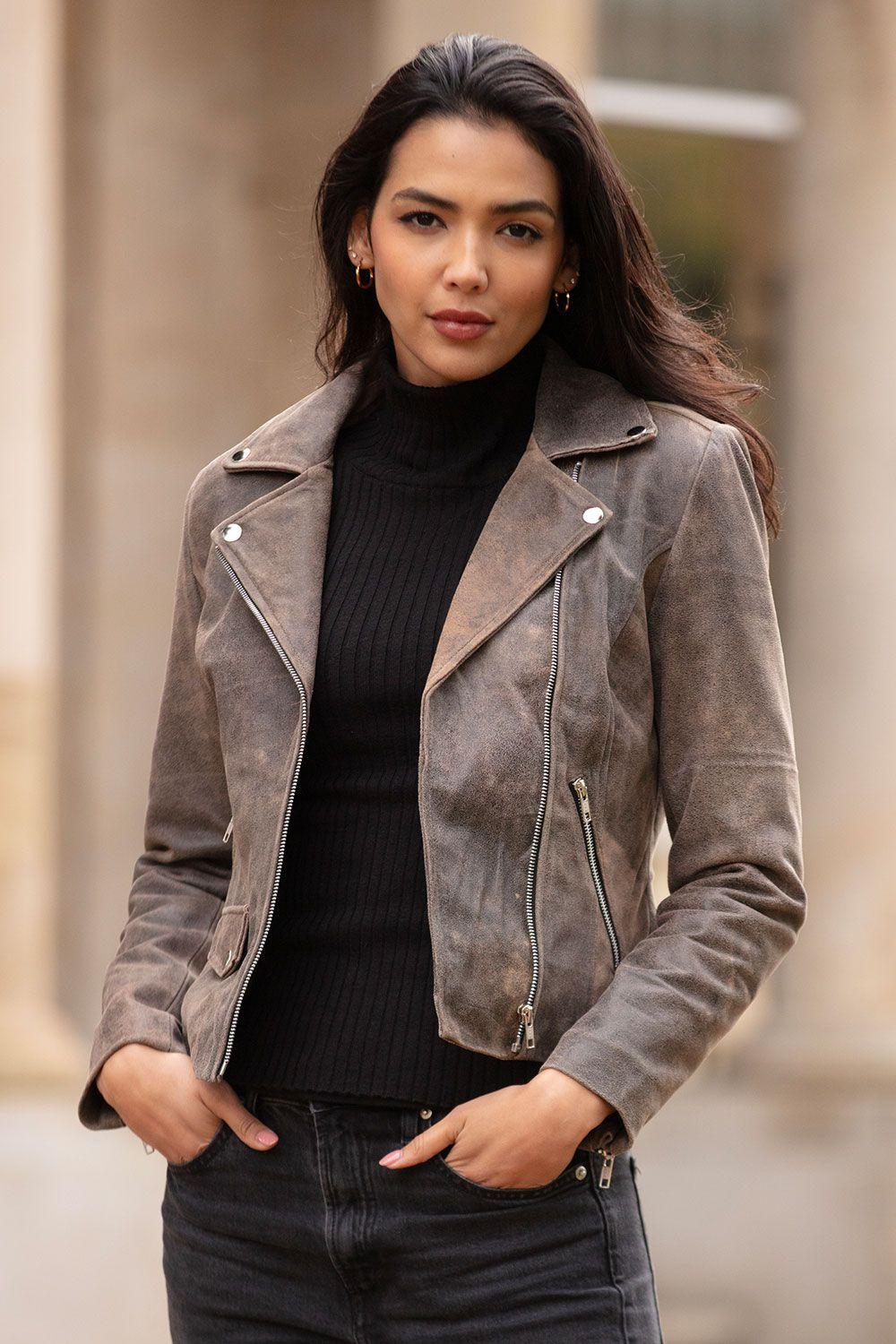 'Fia' Real Leather Biker Jacket Women Coat by ASHWOOD LEATHER 'Fia' Real Leather Biker Jacket Women Coat by ASHWOOD LEATHER