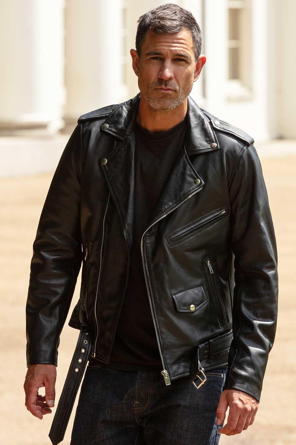'Hayden' Real Leather Fashion Biker Jacket by ASHWOOD LEATHER