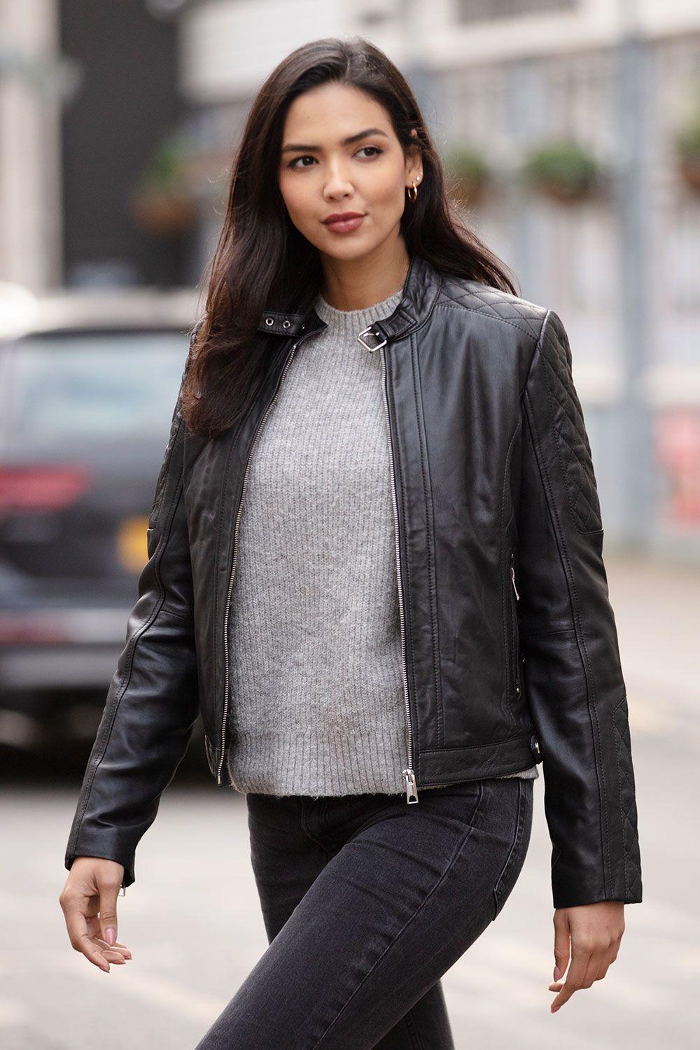 'Kore' Real Leather Biker Jacket by ASHWOOD LEATHER