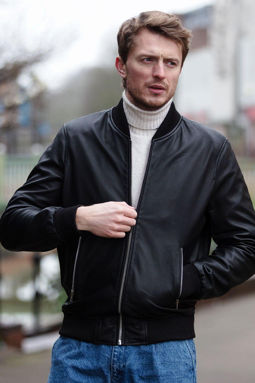 Lightweight Real Leather Bomber Jacket by ASHWOOD LEATHER