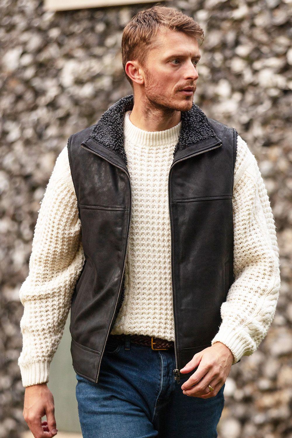 'Sigma' Real Leather Waistcoat by ASHWOOD LEATHER