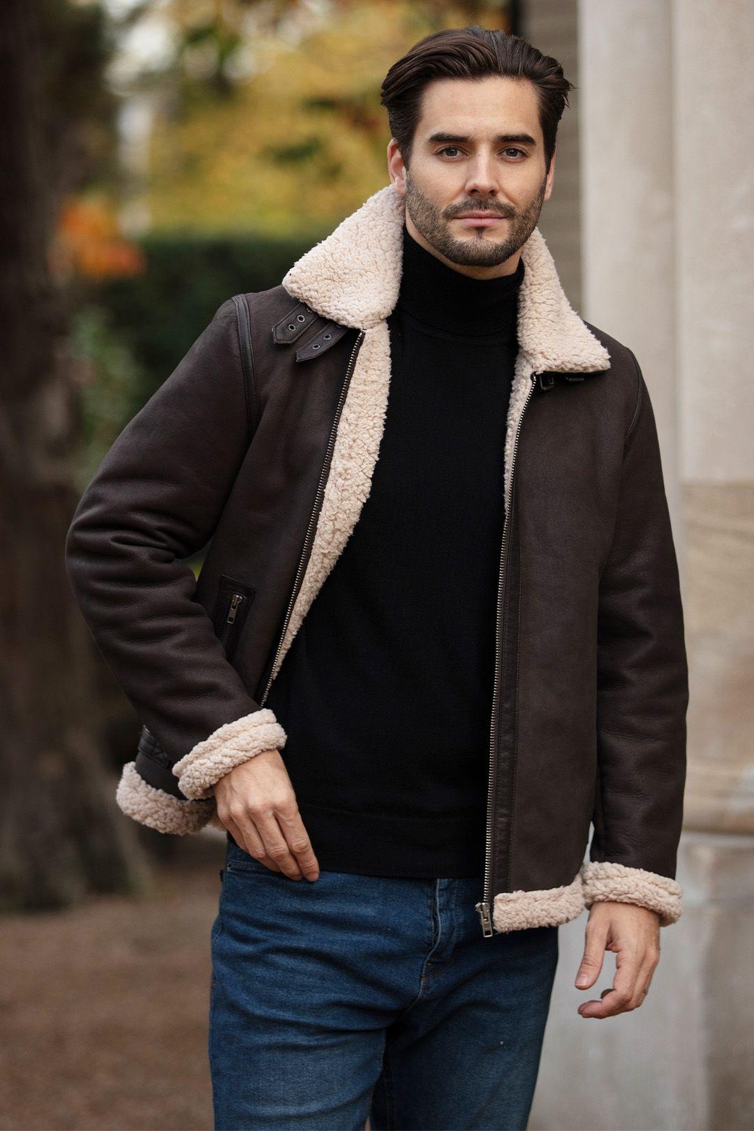 'Snew' Real Leather Loose Fit Jacket With Faux Fur Lining & Collar by ASHWOOD LEATHER