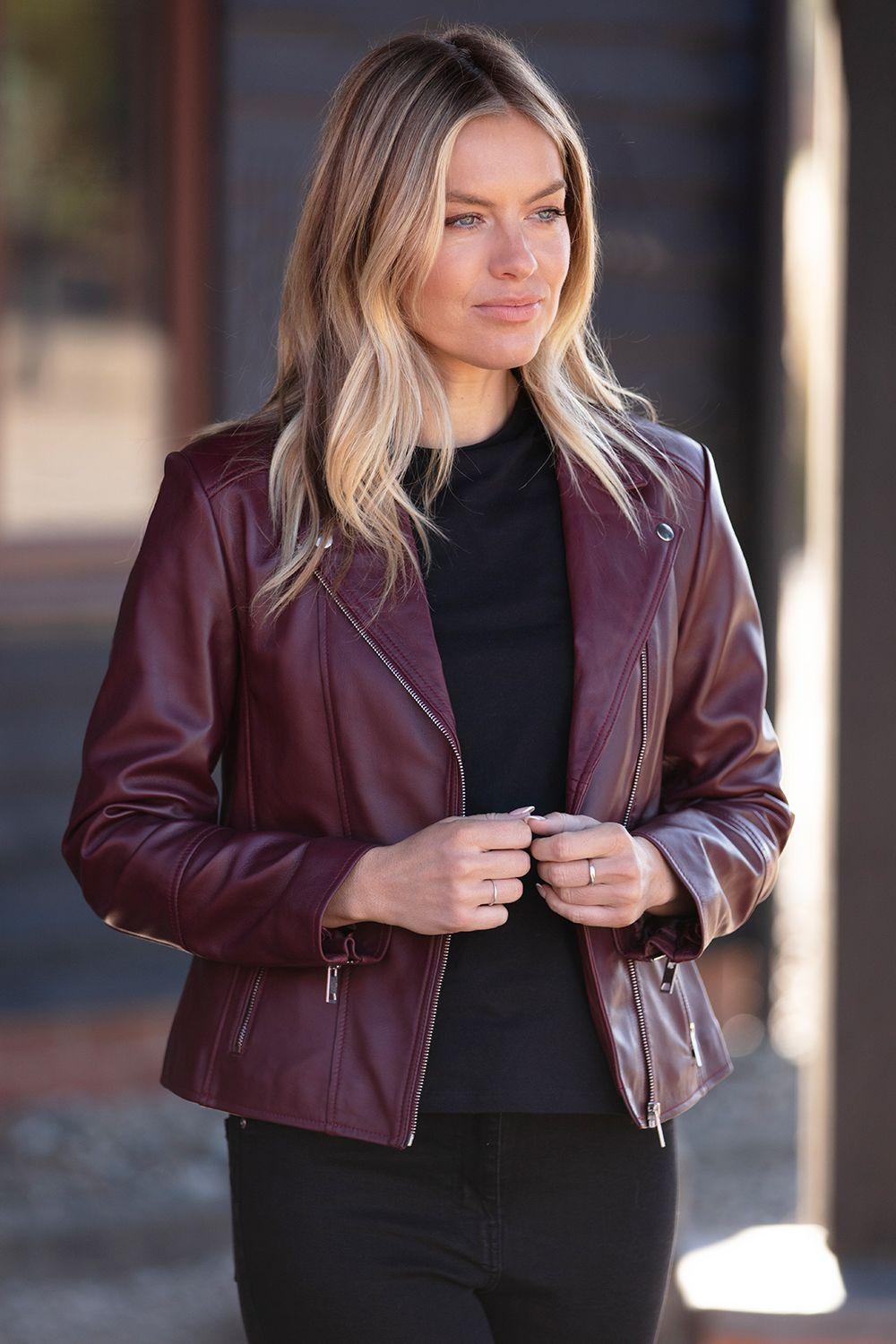 'Vento' Real Leather Biker Jacket by ASHWOOD LEATHER