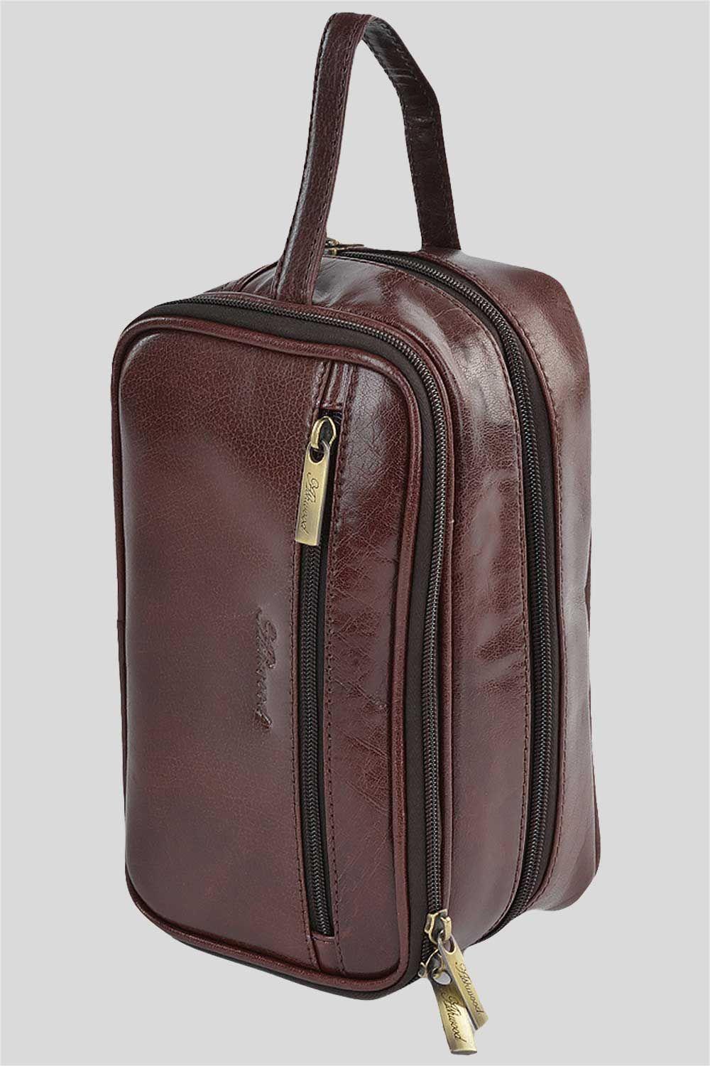 'Viaggio' Real Leather Toiletry Washbag by ASHWOOD LEATHER